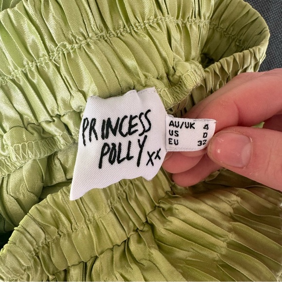 PRINCESS POLLY Lila Green Pleated Pants - Picture 7 of 7
